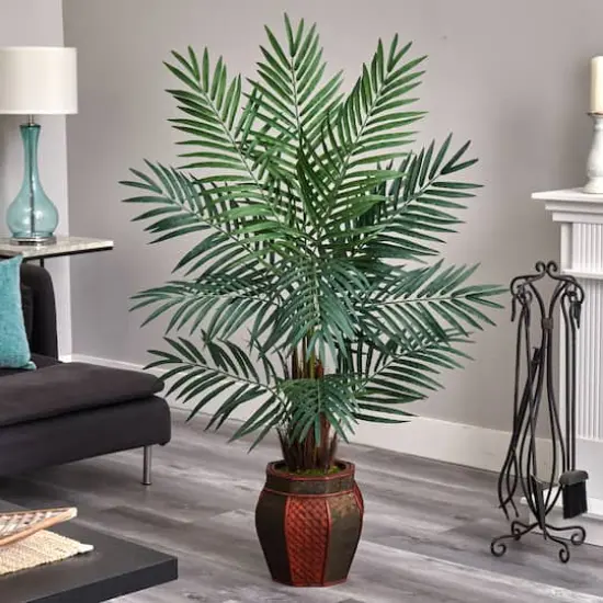 5ft. Potted Areca Palm Tree in Decorative Planter {5}