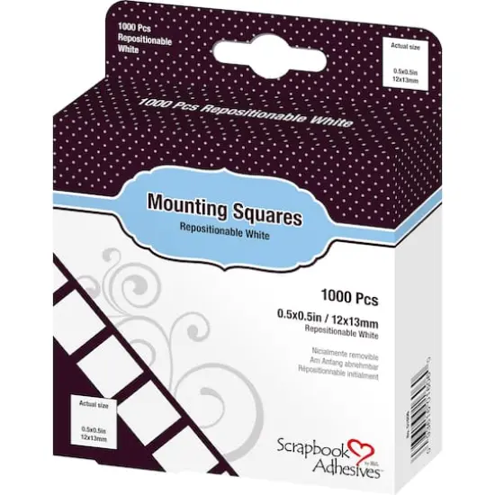 Scrapbook Adhesives By 3L&reg; White Repositionable Mounting Squares, 1000ct. {1}