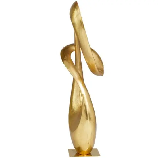 17" Gold Aluminum Abstract Sculpture {6}