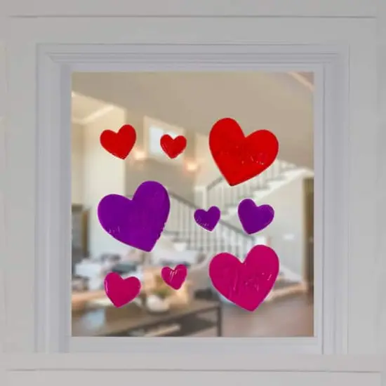 Pink & Red Hearts Valentine's Day Gel Window Clings {3}
