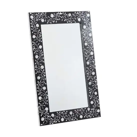Black Wood Wall Mirror, 47" x 30" {3}