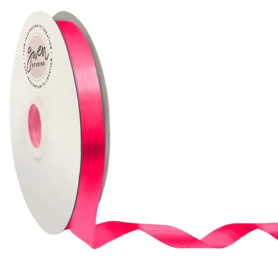 Gwen Studios Single Faced Satin Ribbon Hot Pink {1}