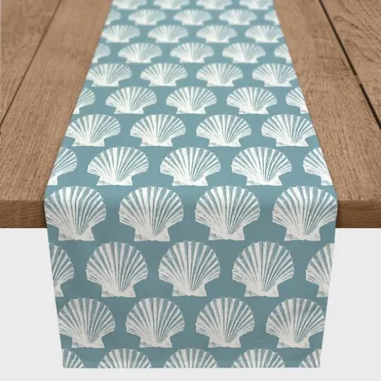 Shells Indoor/Outdoor Table Runner Shells On Blue {4}