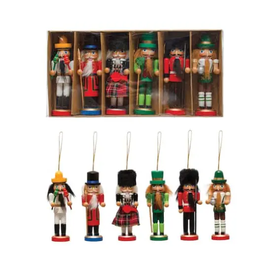 Hello Honey&reg; 6ct. 5" Multicolor Pine Wood Nutcracker Ornaments {1}