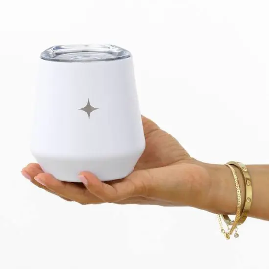 JoyJolt&reg; 12oz. Vacuum Insulated Stemless Wine Tumbler with Lid White {8}