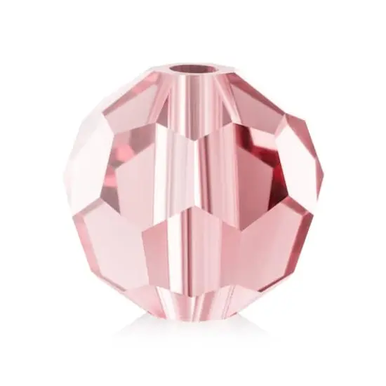 John Bead Preciosa 4mm Czech Crystal Glass Faceted Round Beads, 40ct. Light Rose {1}