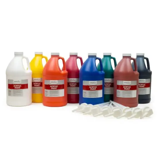 Handy Art&reg; Primary 8 Color Acrylic Paint Set with Pumps {1}
