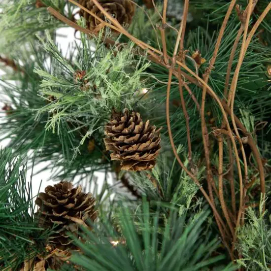 2ft. Pre-Lit Country Mixed Pine Artificial Christmas Wall Tree, Clear Lights {4}