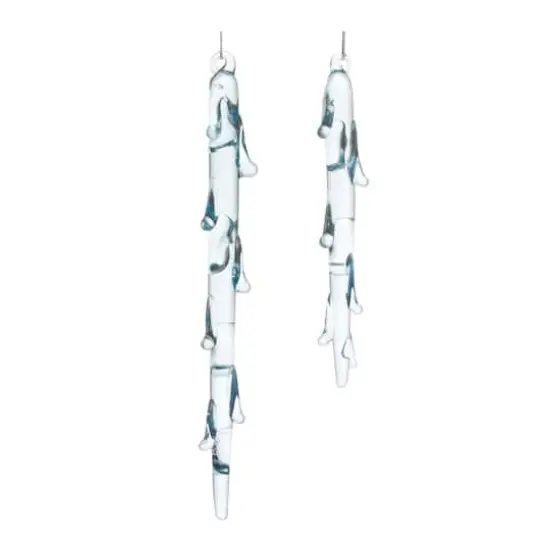 12ct. Melted Glass Icicle Drop Ornaments {1}
