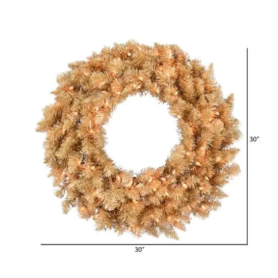 30" Clear Dura-Lit&reg; Gold Fir Wreath {5}