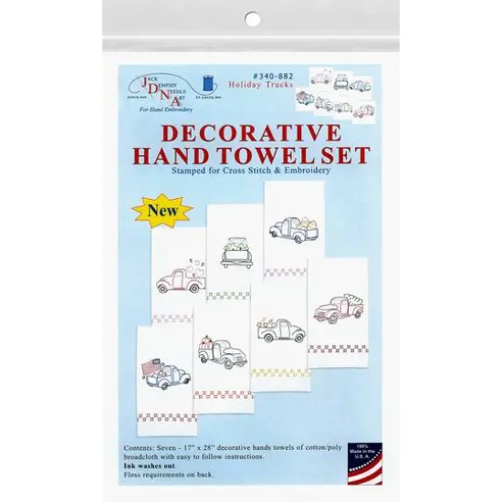 Jack Dempsey Holiday Trucks Decorative Hand Towels, 7ct. {1}