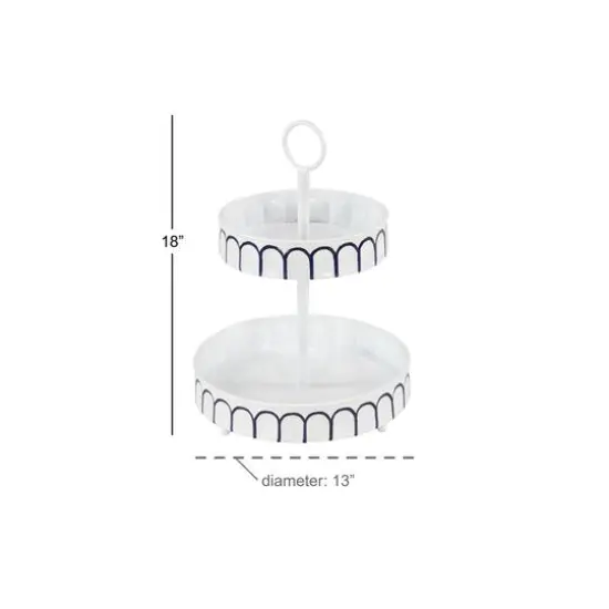 White Iron Farmhouse 2 Tier Tray Cupcake Stand {7}