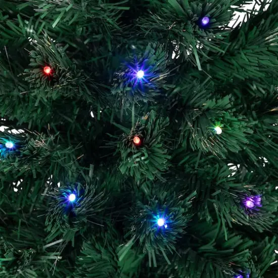 4ft. Pre-Lit Fiber Optic Artificial Potted Christmas Tree, Multicolor LED Lights {6}