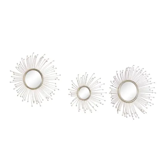 Gold Metal Glam Wall Mirror Set {3}