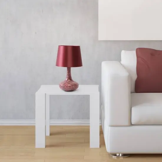 Simple Designs 14" Mosaic Glass Genie Table Lamp with Fabric Shade Red {6}