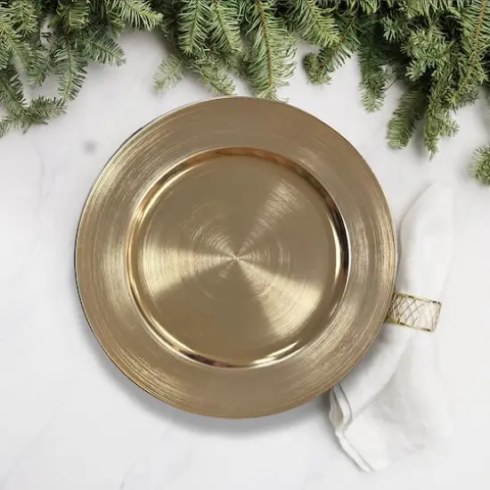 13" Gold Chargers 6 Pack by Celebrate It&trade; {6}