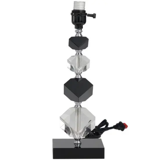 Clear & Black Crystal Geometric Diamond Inspired Table Lamp {5}