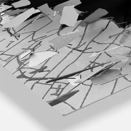 Designart Abstract Broken Wall 3D Design Multipanel Wall Clock {4}