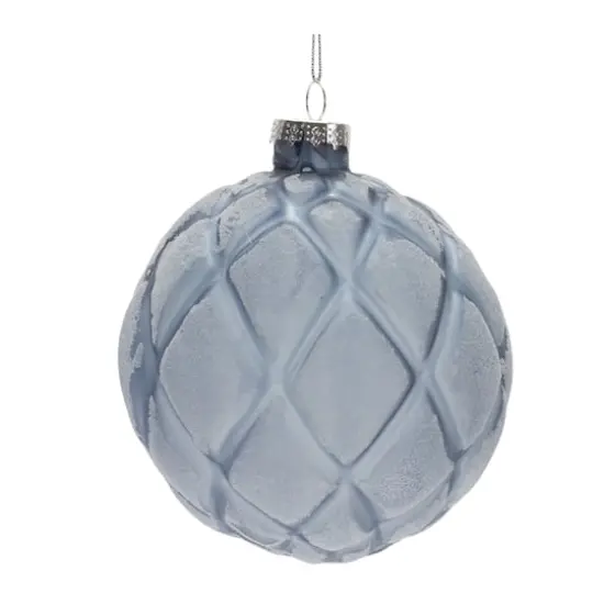 6ct. Frosted Blue Glass Ball Ornaments {4}