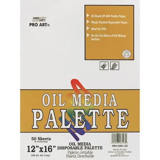 Pro Art&reg; Disposable Oil Media Palette Paper Pad {1}