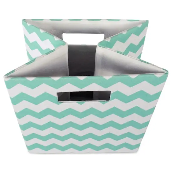 DII&reg; 13" Polyester Chevron Storage Cube Aqua {6}