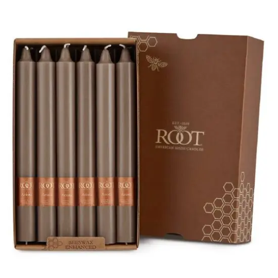 Root Candles Arista™ 9" Smooth Dinner Candles, 12ct. Portobello {1}
