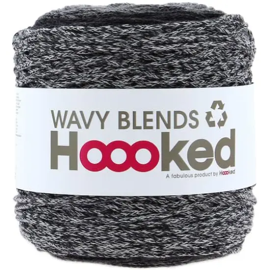 Hoooked Wavy Blends Recycled Cotton Yarn Anthracite Stone {1}