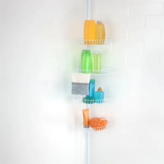 Bath Bliss White 4-Tier Corner Shower Caddy {3}