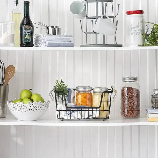 DII&reg; 13" Small Rectangle Metal Basket Black/Gold {4}