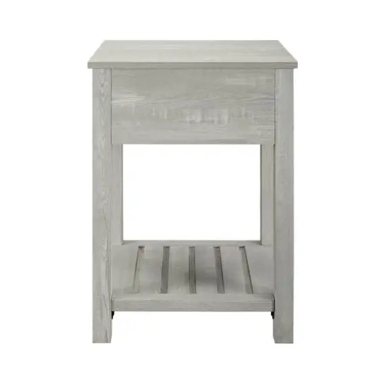 Walker Edison 18" 1-Drawer Country Side Table Stone Gray {7}