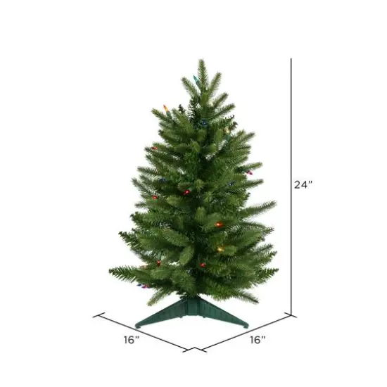 2ft. Pre-Lit Fraser Fir Artificial Christmas Tree, Multicolor Lights {4}