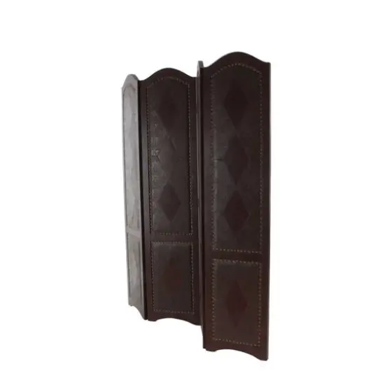 Dark Brown Wood Traditional Room Divider Screen, 71" x 64" x 1" {6}