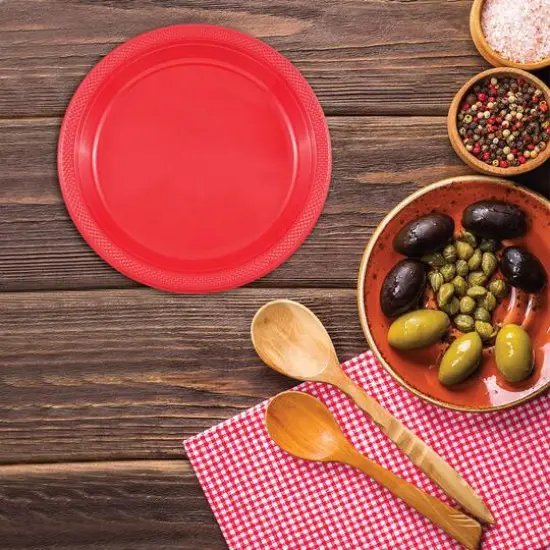 JAM Paper 9" Plastic Party Plates, 20ct. Red {5}