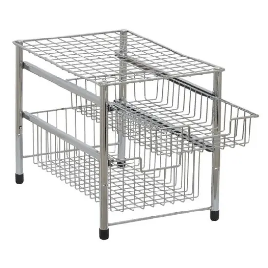 Household Essentials Sliding 2-Basket Cabinet Organizer {7}