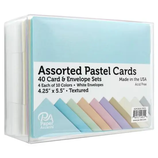 PA Paper&trade; Accents Textured Pastel Card & Envelope Set, 4.25" x 5.5" {1}