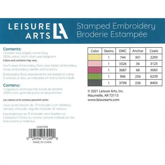 Leisure Arts&reg; Round Teapot Stamped Embroidery Doily {4}