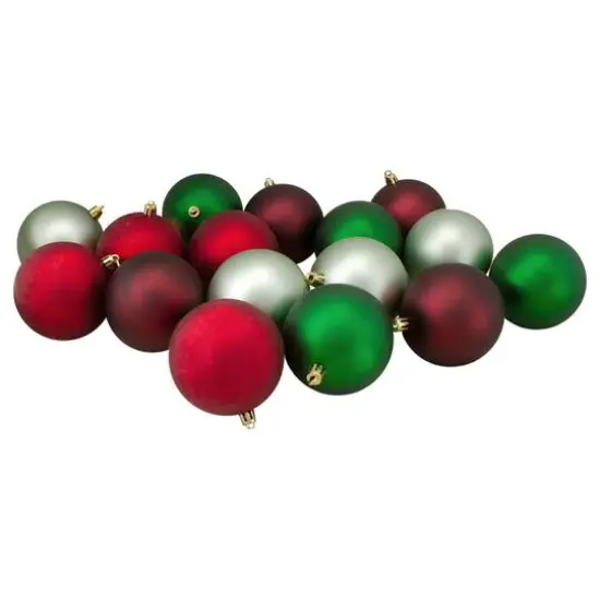 32ct. 3.25" Red & Green Shatterproof Plastic Ball Ornaments {5}