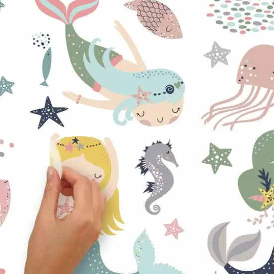 RoomMates Sweet Pastel Mermaids Peel & Stick Wall Decals {6}