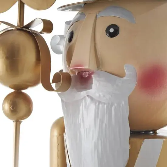 58" Gold & Silver Standing Nutcracker Sculpture {5}