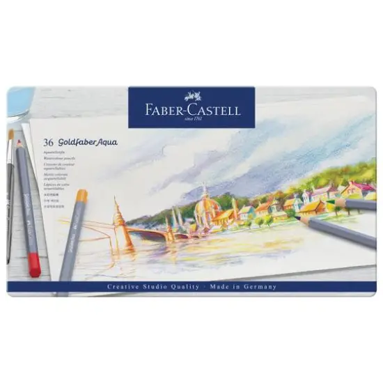 Faber-Castell&reg; Goldfaber Aqua 36 Color Watercolor Pencil Tin Set {3}