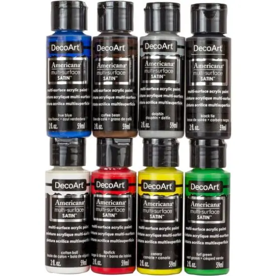 Americana® 8 Color Multi-Surface Satin Acrylic Paint Bundle {1}
