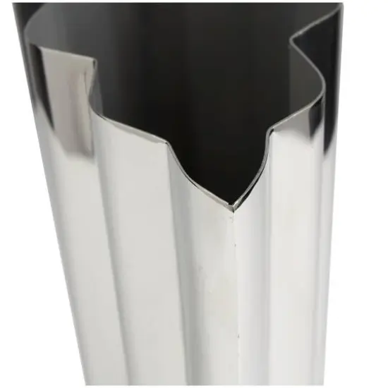 15" Silver Stainless Steel Vase with Zig Zag Edging {4}