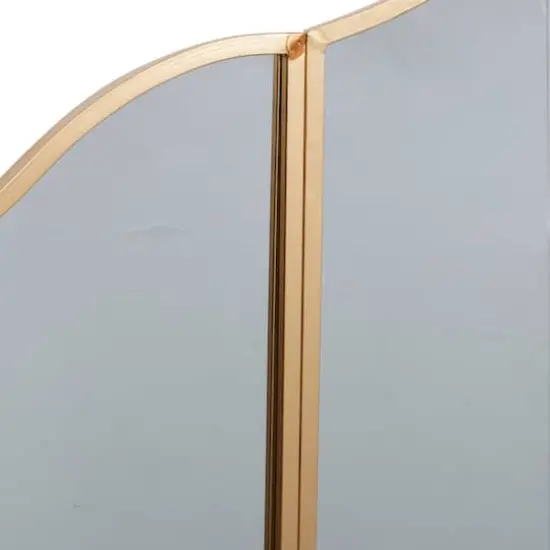 31'' Gold Traditional Metal Trifold Wall Mirror {5}
