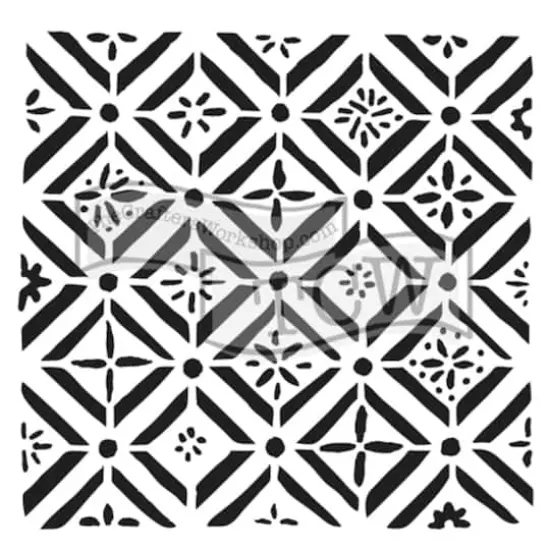 The Crafter's Workshop Kitchen Tiles Stencil, 6'' x 6'' {1}