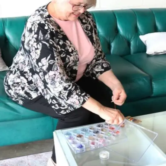 Everything Mary Large Plastic Bead Storage Organizer Box with 24 Jars {6}