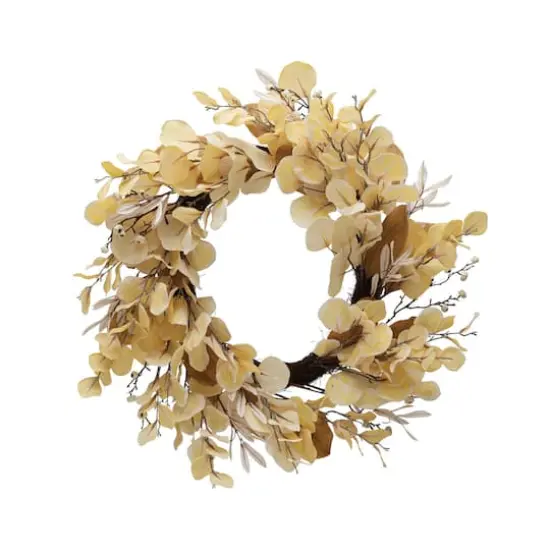 Hello Honey&reg; 30" Cream Faux Magnolia & Eucalyptus Wreath  {1}