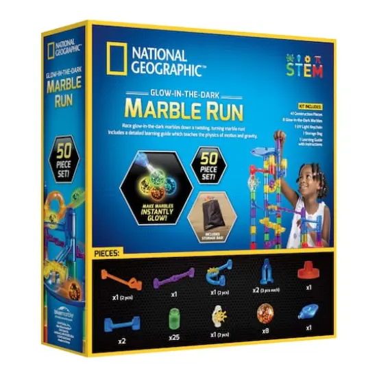 National Geographic&trade; 50-Piece Glow-in-the-Dark Marble Run {6}