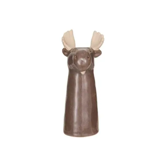 Hello Honey&reg; 8" Brown & Natural Stoneware Moose Vase {1}