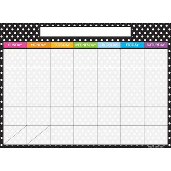 Ashley Productions Smart Poly&reg; PosterMat Pals Space Savers Black & White Dots Calendar, 10ct. {3}
