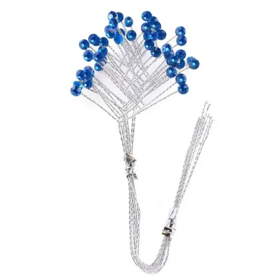 JAM Paper Rinestone Quintet, 12ct. Beryl Yellow with Silver Stem {2}